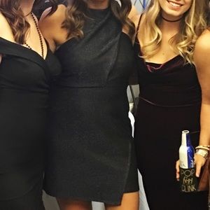 Navy sparkled mini dress